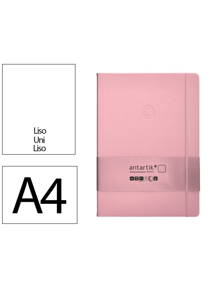 Cuaderno con gomilla antartik notes tapa dura a4 hojas lisas rosa pastel 100 hojas 80 gr fsc Cuaderno con gomilla antartik notes tapa dura a4 hojas lisas rosa pastel 100 hojas 80 gr fsc
