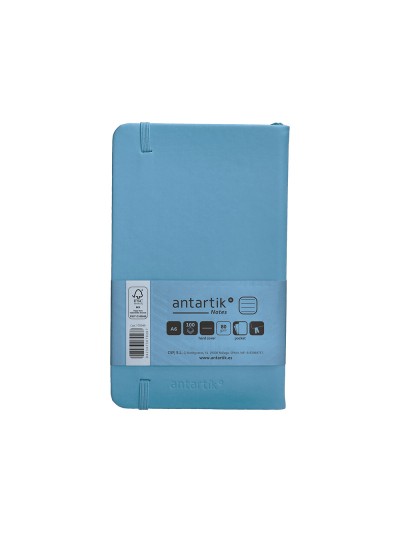 Cuaderno con gomilla antartik notes tapa dura a6 hojas rayas azul claro 100 hojas 80 gr fsc
