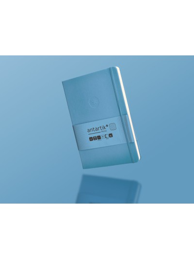 Cuaderno con gomilla antartik notes tapa dura a5 hojas cuadricula azul claro 100 hojas 80 gr fsc