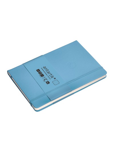 Cuaderno con gomilla antartik notes tapa dura a5 hojas puntos azul claro 100 hojas 80 gr fsc