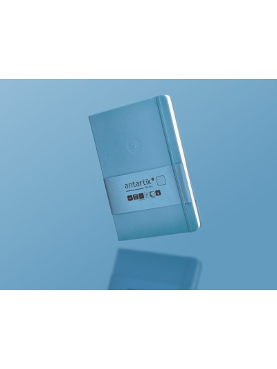 Cuaderno con gomilla antartik notes tapa dura a5 hojas puntos azul claro 100 hojas 80 gr fsc