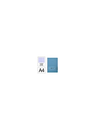 Cuaderno con gomilla antartik notes tapa dura a4 hojas cuadricula azul claro 100 hojas 80 gr fsc