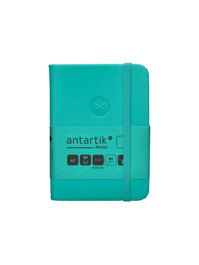 Cuaderno con gomilla antartik notes tapa dura a7 hojas lisas turquesa 80 hojas 80 gr fsc