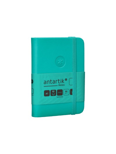 Cuaderno con gomilla antartik notes tapa dura a7 hojas lisas turquesa 80 hojas 80 gr fsc