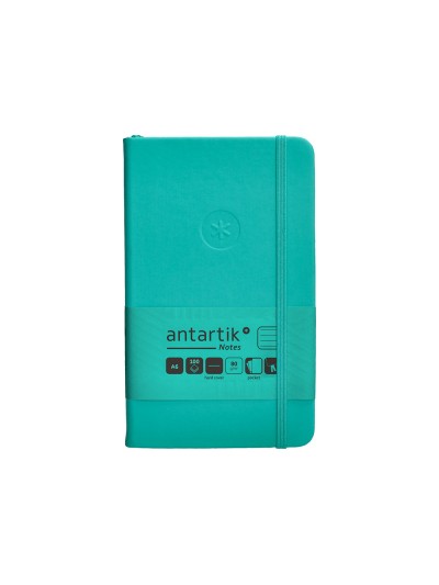 Cuaderno con gomilla antartik notes tapa dura a6 hojas rayas turquesa 100 hojas 80 gr fsc