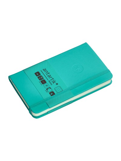 Cuaderno con gomilla antartik notes tapa dura a6 hojas rayas turquesa 100 hojas 80 gr fsc