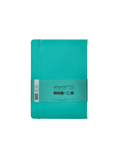 Cuaderno con gomilla antartik notes tapa dura a5 hojas cuadricula turquesa 100 hojas 80 gr fsc
