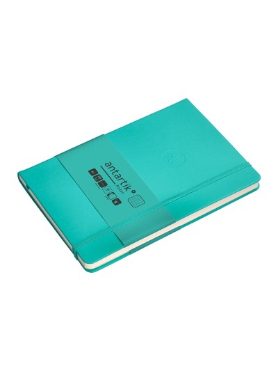 Cuaderno con gomilla antartik notes tapa dura a5 hojas cuadricula turquesa 100 hojas 80 gr fsc