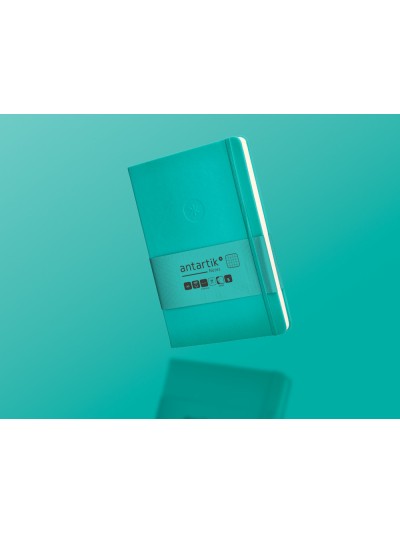 Cuaderno con gomilla antartik notes tapa dura a5 hojas cuadricula turquesa 100 hojas 80 gr fsc