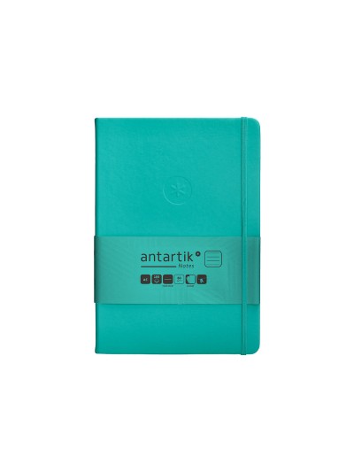 Cuaderno con gomilla antartik notes tapa dura a5 hojas rayas turquesa 100 hojas 80 gr fsc
