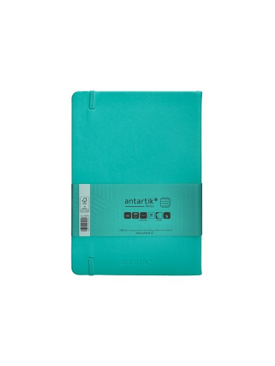 Cuaderno con gomilla antartik notes tapa dura a5 hojas rayas turquesa 100 hojas 80 gr fsc