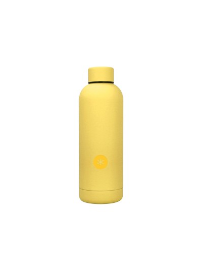 Botella portaliquidos antartik isotermica acero inoxidable libre de bpa color amarillo 500 ml