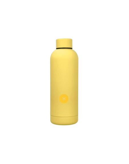 Botella portaliquidos antartik isotermica acero inoxidable libre de bpa color amarillo 500 ml