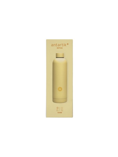 Botella portaliquidos antartik isotermica acero inoxidable libre de bpa color amarillo 500 ml
