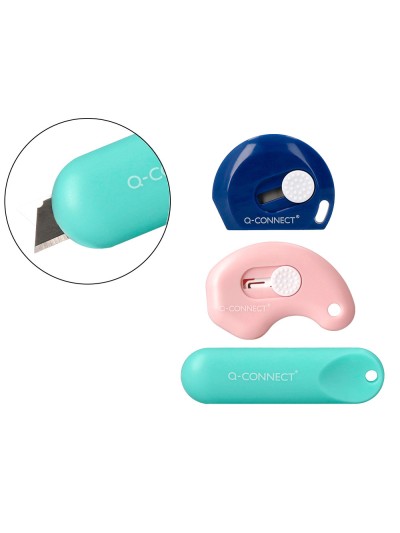 Cuter q-connect plastico mini de seguridad retractil modelos y colores surtidos expositor 30 unidades