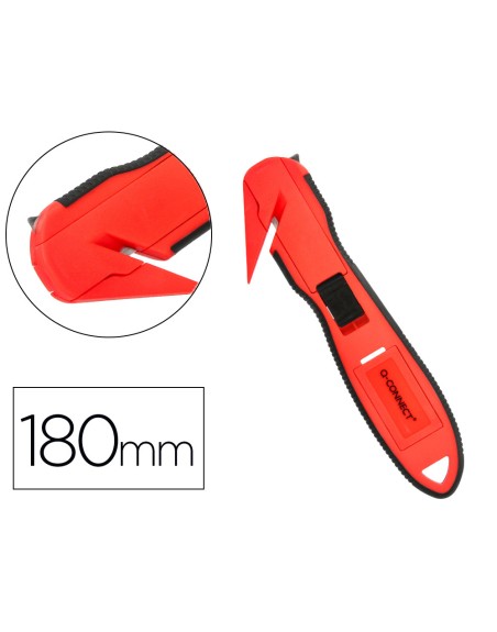 Cuter q-connect plastico ancho de seguridad para evitar cortes cuchilla 18 mm xd-g03 blister 1 unidad