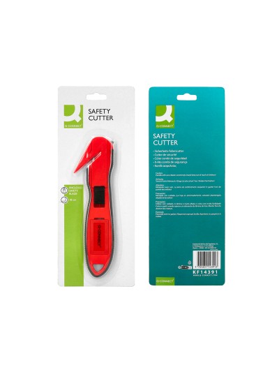 Cuter q-connect plastico ancho de seguridad para evitar cortes cuchilla 18 mm xd-g03 blister 1 unidad