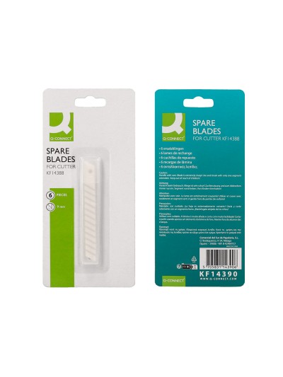 Repuesto cuter q-connect metalico estrecho para modelo kf14388 cuchilla ceramica 9 mm blister 6 unidades