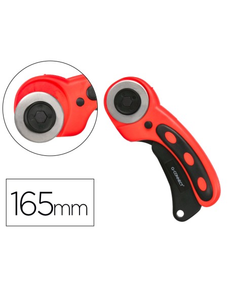 Cuter q-connect rotatorio medidas 22x56x165 mm cuchilla circular 45 mm xd-38 blister 1 unidad