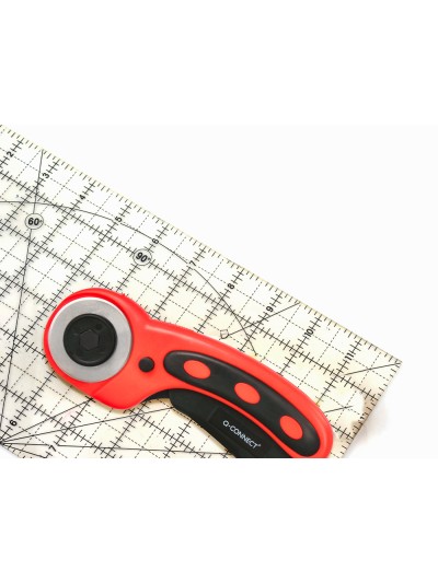 Cuter q-connect rotatorio medidas 22x56x165 mm cuchilla circular 45 mm xd-38 blister 1 unidad