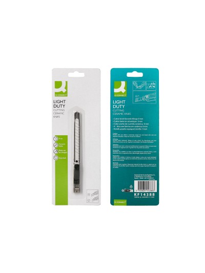 Cuter q-connect metalico estrecho cuchilla ceramica 9 mm xd-c18 con clip blister 1 unidad