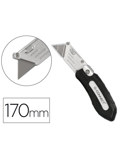 Cuter q-connect metalico ancho plegable con mango antideslizante cuchilla 19 mm xd-925 conclip blister 1 unidad
