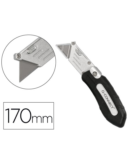 Cuter q-connect metalico ancho plegable con mango antideslizante cuchilla 19 mm xd-925 conclip blister 1 unidad