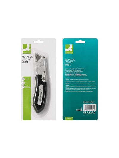 Cuter q-connect metalico ancho plegable con mango antideslizante cuchilla 19 mm xd-925 conclip blister 1 unidad