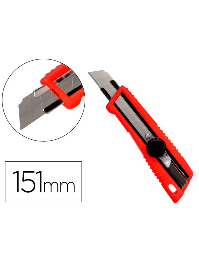Cuter q-connect plastico ancho bloqueo de la hoja por rueda guia metalica para la cuchilla 18 mm xd-190 blister 1 unida