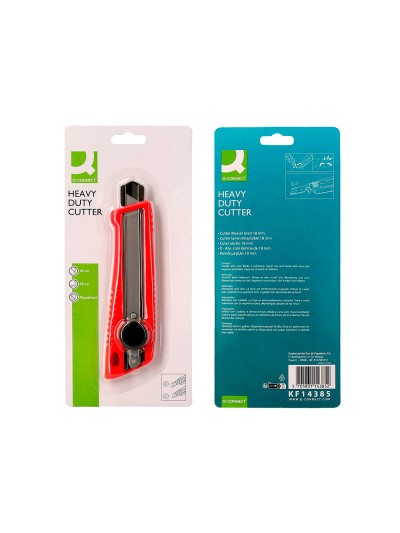 Cuter q-connect plastico ancho bloqueo de la hoja por rueda guia metalica para la cuchilla 18 mm xd-190 blister 1 unida
