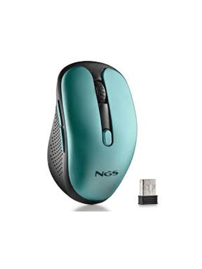 Raton ngs evo rust optico 800/1200/1600 dpi inalambrico 5 botones teclas silenciosas receptor usb 2,4 ghz verde