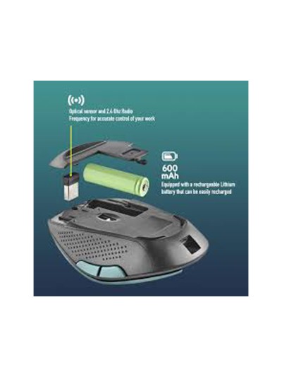 Raton ngs evo rust optico 800/1200/1600 dpi inalambrico 5 botones teclas silenciosas receptor usb 2,4 ghz verde