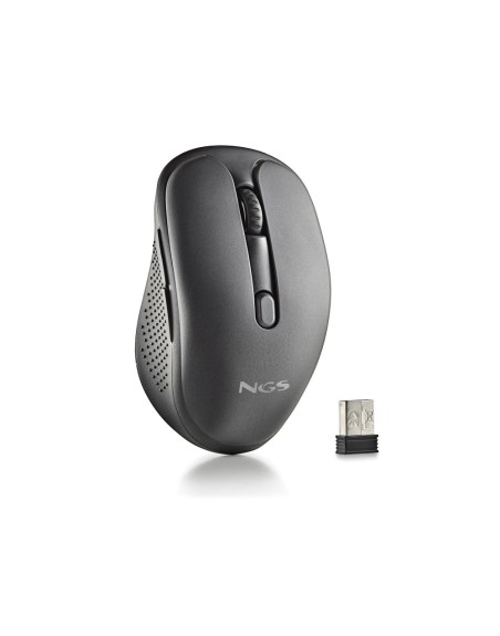 Raton ngs evo rust optico 800/1200/1600 dpi inalambrico 5 botones teclas silenciosas receptor usb 2,4 ghz negro