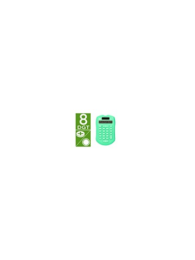 Calculadora liderpapel bolsillo xf42 8 digitos solar y pilas color verde 94x59,5x10,5mm