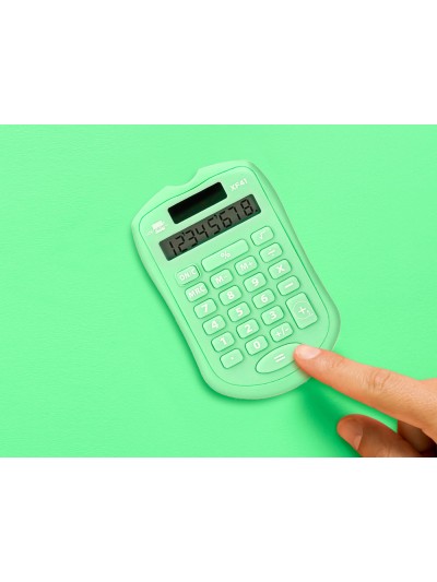 Calculadora liderpapel bolsillo xf42 8 digitos solar y pilas color verde 94x59,5x10,5mm