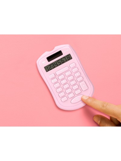Calculadora liderpapel bolsillo xf41 8 digitos solar y pilas color rosa 94x59,5x10,5mm