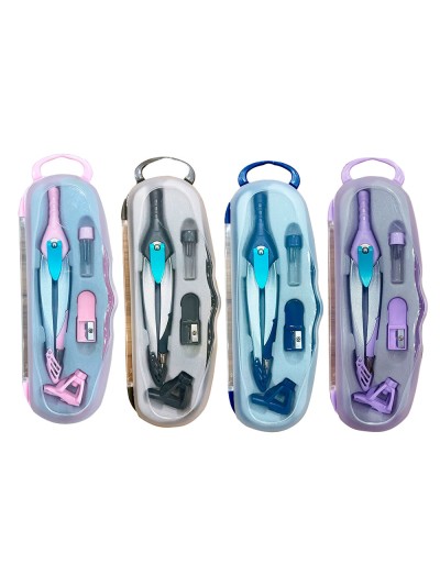 Compas liderpapel lock device con adaptador universal y tubo de minas expositor con 12 unidades colores surtidos