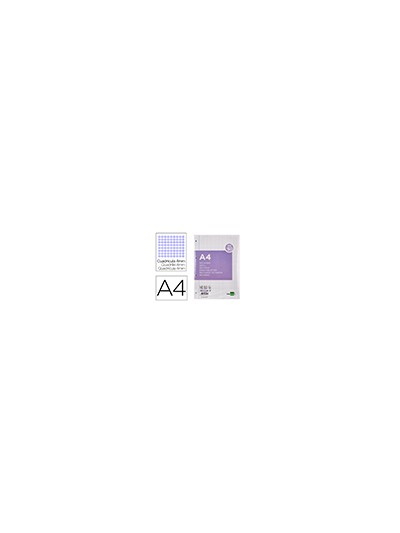 Recambio liderpapel a4 200+50 hojas 90g/m2 cuadro 4 mm con margen 4 taladros