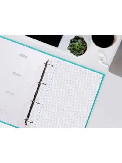 Recambio liderpapel a4 200+50 hojas 90g/m2 cuadro 4 mm con margen 4 taladros