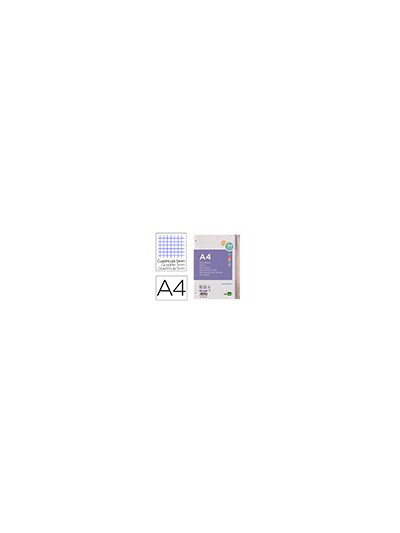 Recambio liderpapel a4 200+50 hojas 90g/m2 cuadro 5 mm 4 taladros bandas de 5 colores