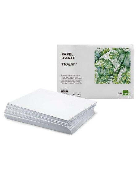 Papel dibujo liderpapel 297x420 mm 130 gr sin recuadro din a3 hoja
