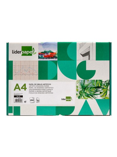 Papel dibujo liderpapel 210x297 mm 130 gr sin recuadro din a4 hoja