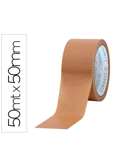 Cinta adhesiva q-connect kraft 50mt x 50 mm para embalaje