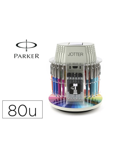 Boligrafo parker jotter originals expositor carrousel con 40 unidades colores surtidos + 40 recambios