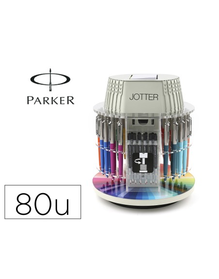 Boligrafo parker jotter originals expositor carrousel con 40 unidades colores surtidos + 40 recambios