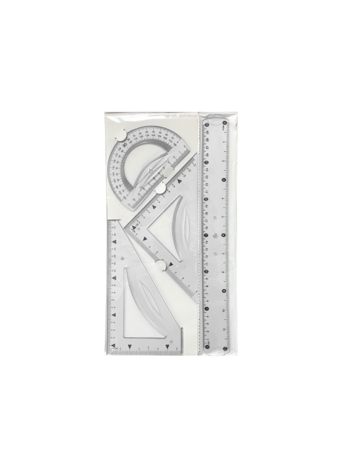 Juego escuadra 21 cm cartabon 21 cm regla 30 cm y semicirculo plastico flexible en petaca liderpapel Juego escuadra 21 cm cartabon 21 cm regla 30 cm y semicirculo plastico flexible en petaca liderpapel