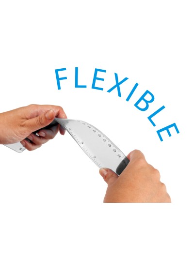 Juego escuadra 21 cm cartabon 21 cm regla 30 cm y semicirculo plastico flexible en petaca liderpapel