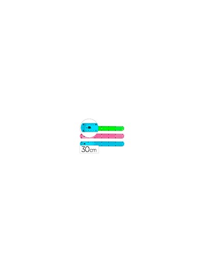 Regla liderpapel plastico flexible 30 cm colores surtidos