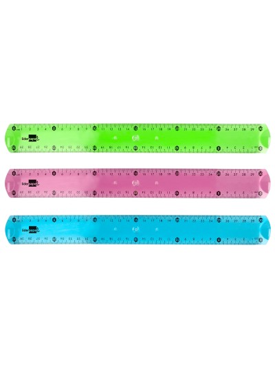 Regla liderpapel plastico flexible 30 cm colores surtidos