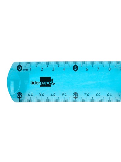 Regla liderpapel plastico flexible 30 cm colores surtidos